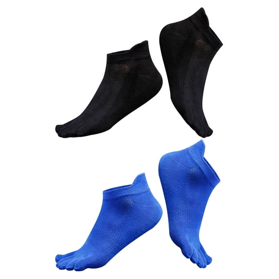 jojofuny Men's Cotton Open Toe Socks 2 Pairs Breathable Comfortable Footwear Accessories