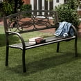 thumbnail image 2 of Furniture of America Flints Bronze Iron Outdoor Garden Bench, 2 of 4