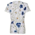thumbnail image 5 of USSUMA Womens Tops Dressy Casual Summer Short Sleeve Floral Print Shirts for Women Trendy Funny Loose Fit Cute V Neck T-Shirts Blouses for Women Plus Tunic, 5 of 5