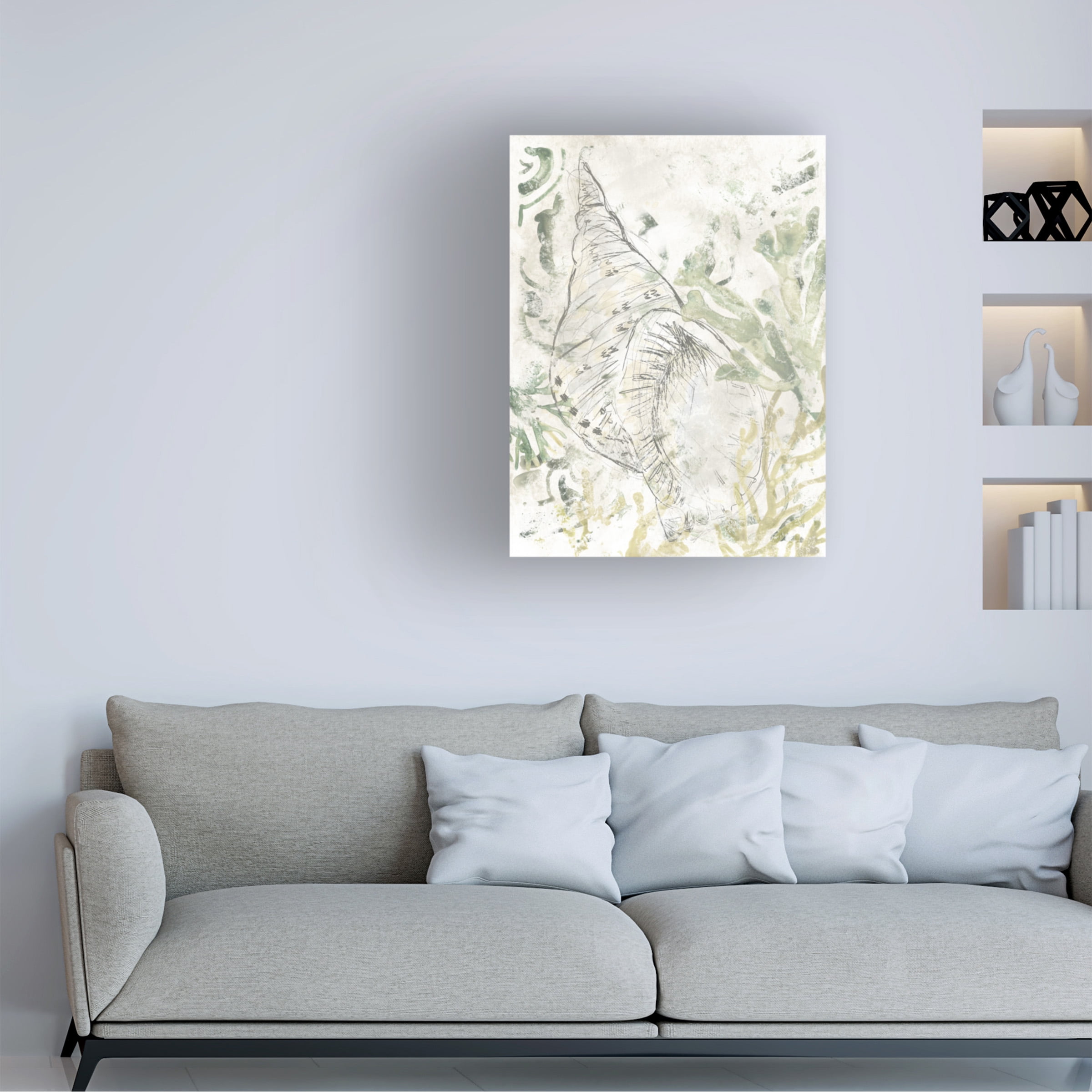June Erica Vess 'Verdant Shell Fresco II' Canvas Art