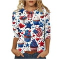 thumbnail image 5 of Hvyesh Plus Size 4th of July Tops for Women 3/4 Sleeve Spring And Patriotic Top Women Round Neck Festival Blouses Gifts Clothes, 5 of 5