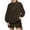 Brown, variant on Striped Loungewear Sets for Women 2 Piece Oversized Outfits Long Sleeve Tops and Shorts Sweater Sweatsuit Set Going out Outfits Set S-142 Dark Gray M
