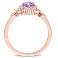 thumbnail image 4 of Miabella Women's 1/2 Carat T.G.W. Heart-Cut Amethyst White Topaz and Diamond Accent Rose Gold Flash Plated Sterling Silver Halo Ring, 4 of 7