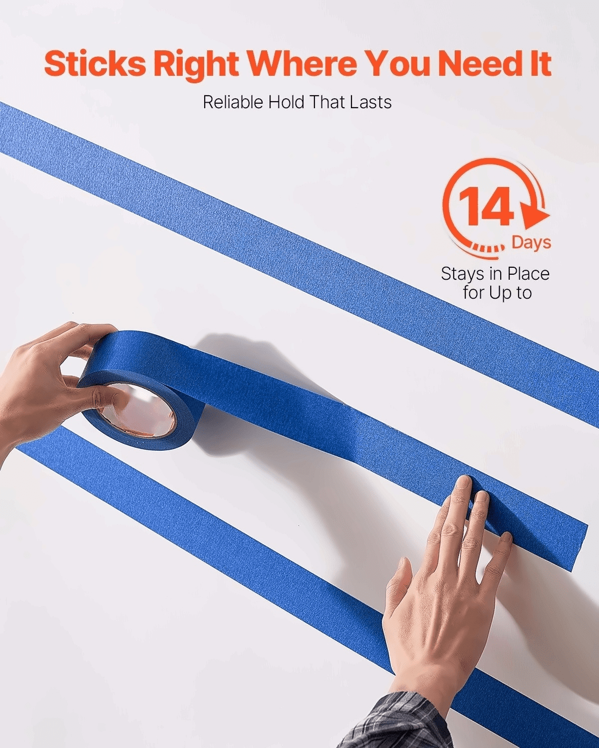 Painter's Tape 2 Inch - 3 Rolls Blue Masking Tape (1.88" x 60 Yds) - Clean Peel, Home Painting, Crafts, Renovations, Wall Protection