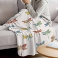 thumbnail image 3 of Watercolor Dragonfly Blanket Soft Cozy Warm Throw Blanket for Couch, Plush Fuzzy Flannel Fleece Blankets for Sofa, Country Farmhouse Animal Beige Bed Blankets Lightweight Gifts for Women, 40"x50", 3 of 9
