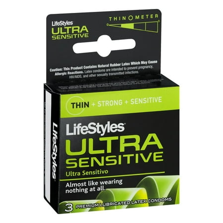 Lifestyles Ultra Sensitive Lubricated Condoms -3 Pack ...