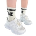 thumbnail image 2 of LTTVQM Girls Sneakers Lace Up Non-Slip Gum Sole Lightweight Outdoor Running Orthopedic Shoes Mesh Breathable Walking Shoes White 13 Little Kid, 2 of 4
