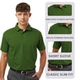 thumbnail image 3 of AllPro Men's Pro-Flex Sorona Polo T-Shirt, 60/40 Polyester/Sorona Casual Performance Polo Tee (Cloud-Blue, 2XL), 3 of 6