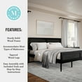 thumbnail image 4 of Martha Stewart Jax King Size Solid Wood Platform Bed with Rattan Headboard and Footboard, No Box Spring Required, Black, 4 of 11