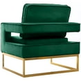 thumbnail image 4 of Meridian Furniture Noah Green Velvet Accent Chair with Gold Iron Base, 4 of 7