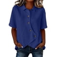thumbnail image 3 of Women's Tops, Tees & Blouses Long Sleeve Full Print Bubble Wrinkled Retro Art Button Down Breathable Shirts Business Casual Tops for Women bovemsi, 3 of 6