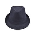 thumbnail image 3 of Premium Jeans Fabric Solid Color Fedora Hat, 3 of 4