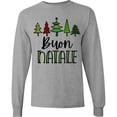 thumbnail image 3 of Inktastic Buon Natale Festive Christmas Trees Long Sleeve T-Shirt, 3 of 5
