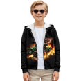 thumbnail image 6 of Uourmeti Fire Flame Tractor American Flag Lightweight Zip Up Hoodie for Boys Girls Long Sleeve with Pockets Comfy Casual Fall Outerwear ​​Size 12-14​​, 6 of 7