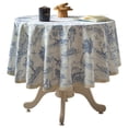 thumbnail image 2 of GLORY SEASON Rustic Tablecloth French Village Linen Fabric Table Cover Decoration for Kitchen Dining 60in Round Blue, 2 of 7