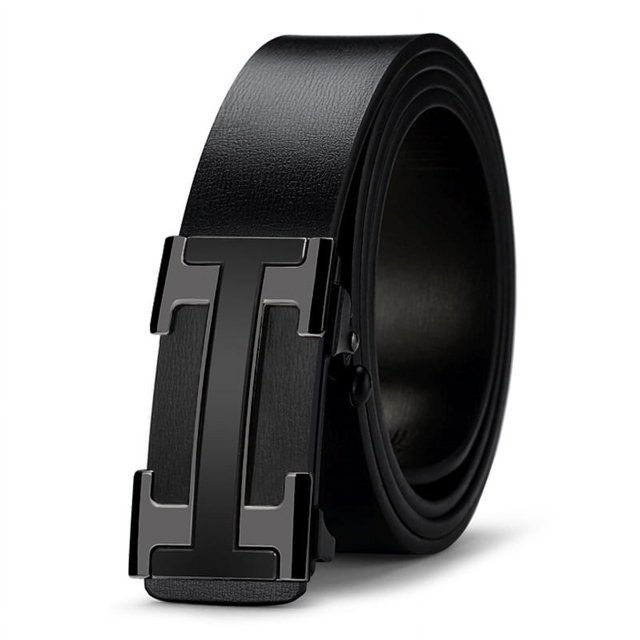 Cinturón de cuero de lujo ligero con hebilla automática para hombre, cinturón de vestir interior, informal, de negocios, combina con todo
