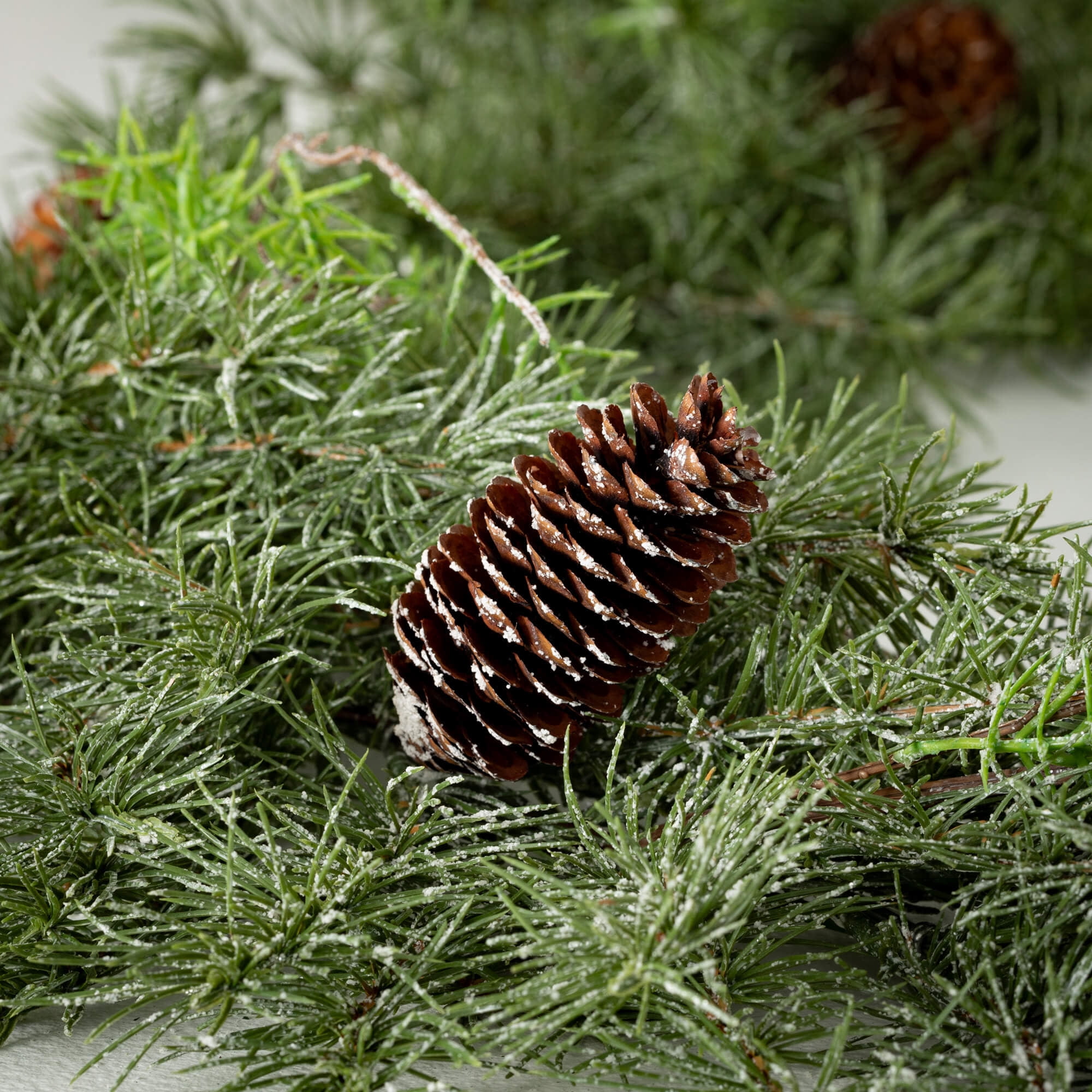 72"L Sullivans Artificial Soft Touch Dusted Pine Christmas Garland, Green
