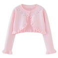 thumbnail image 2 of Children's Round Neck Long Sleeve Knitted Cardigan (1-10Y) - Medium Large Casual Woolen Jacket with Floral Design, Limited Time Offer, 2 of 6