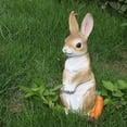 thumbnail image 5 of Easter Bunny Garden Figurine, Resin Courtyard Landscaping Decor, Cute Rabbit Outdoor Statue, Weatherproof Craft Ornament for Yard Patio Lawn Home Garden Festival Decor, 5 of 6