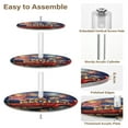 thumbnail image 4 of Wobogo American Fireworks Dogs Truck 3 Tier Acrylic Cake Stand with Clear Round Hold for Wedding Holiday Birthday Baby Shower Tea Party, 4 of 8