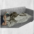 thumbnail image 6 of Donkey Soft Flannel Fleece Throw Blanket, Vintage Engraving Style Donkey Carrying 2 Baskets of Harvest Grapes, Cozy Plush for Indoor and Outdoor Use, 70" x 90", Dark Cocoa and Pearl, by Ambesonne, 6 of 6