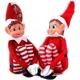 thumbnail image 1 of Muñeca de elfo de Navidad para niños, juguete pequeño de 42cm, con patas colgantes（Red Boy Girl 2PCS, 1 of 5