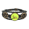 thumbnail image 1 of China - China. Pulsera marina tejida en cuero, 1 of 4