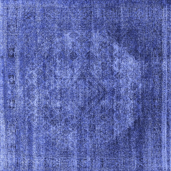 Ahgly Company Machine Washable Indoor Square Persian Blue Bohemian Area Rugs, 7' Square
