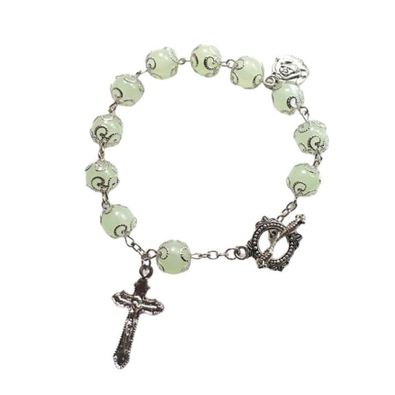 CIYISON Catholic Gift Christ Luminous Bracelet Rearview Mirror Car Truck Auto Rosary
