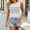 White, variant on ITSAME Women's Tank Tops Striped Print Crewneck Loose Fit Summer Casual Sleeveless Shirts White Size L