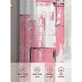 thumbnail image 5 of Pink White Sheer Curtains 54 Inch Length 2 Panels Set, Modern Abstract Art Botanical Voile Window Treatment Rod Pocket Short Kitchen Curtains Drapes for Bedroom 52"x54"x2, 5 of 7