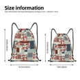 thumbnail image 4 of Drawstring Backpack - Patchwork In Country Style Splash Proof Small Drawstring Gym Bag for Women Men, Cinch Sports String Bag Backpack for Travel Swimming Beach, 4 of 8