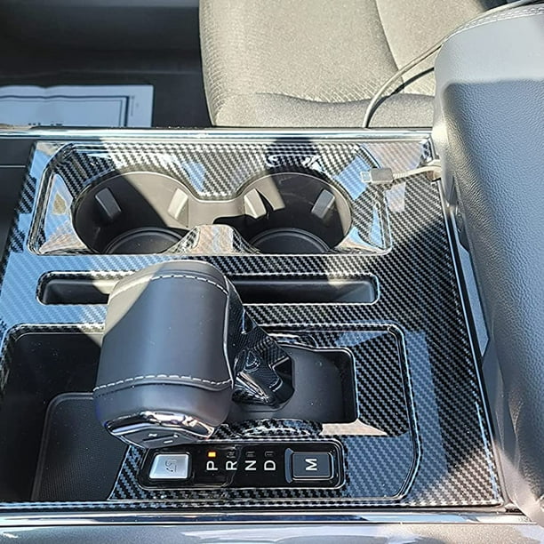 Cadre de décoration de boîte de commande centrale de garniture de panneau  de changement de vitesse de voiture Top-Max, style en fibre de carbone  adapté pour Ford F150 2021-2022 