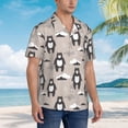 thumbnail image 5 of Daiia Cartoon Bear Brown Hawaiian Shirt for Men Gentle Cotton Regular Short Sleeve Casual-Medium, 5 of 9
