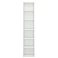 thumbnail image 3 of Yardi Yarda 70.9" Corner Bookcase, Modern 6-Tier Narrow Cube Display Shelves, White, 3 of 4