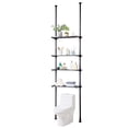 thumbnail image 3 of Bathroom Organizer, Over The Toilet Storage, 4-Tier Adjustable Wood Shelves for Small Rooms, Saver Space Rack, Narrow Cabinet, Rustic Brown, 3 of 5