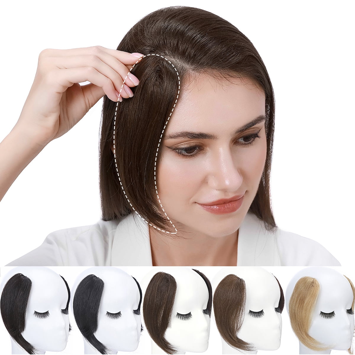 Sego Clip In Hair Extensions Hair Bangs 100 Real Human Hair 2pcs
