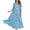 Blue, variant on Women Casual Loose Bohemian Floral Short Sleeve Long Maxi Summer Beach Swing Dress with Flowy Skirt for Festivals and Relaxed Outings,Pink L