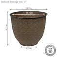 thumbnail image 4 of Sunnydaze Dinah 12.5" x 12.5" x 10.75" Round Brown Metal Outdoor Planter Pot 4-Count, 4 of 8