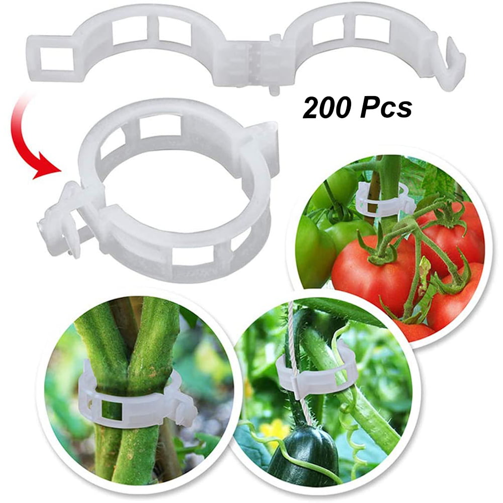 200PCS Useful Tomato Veggie Garden Plant Support Clips Trellis Twine Greenhouse 