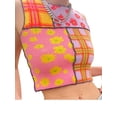 thumbnail image 2 of KOMOO Women Summer Knitted Vest Contrast Color Flower Crop Tops Sleeveless Round Neck Tank Tops, 2 of 6
