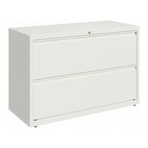Hirsh 42 Inch Wide 2 Drawer Metal Lateral File Cabinet for Home and Office, Holds Letter, Legal and A4 Hanging Folders, White