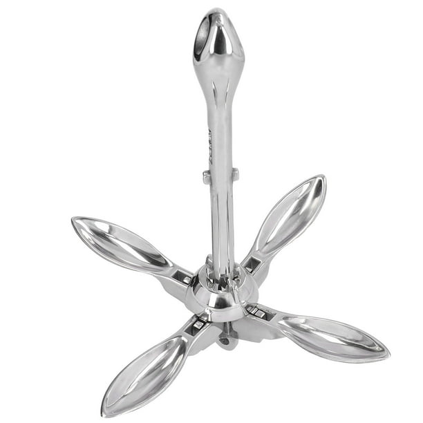 Herwey Boat Accessories Marine Bow Anchor Roller 3.3lbs Foldable Grapnel  Anchor 316 Stainless Steel Hardware For Marine Boat Yacht 