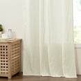 thumbnail image 4 of StangH Living Room Curtains 84 inches Long, Rich Linen Blend Semi Sheer Curtains & Drapes Soft Breathable Light Airy Farmhouse Drapes for Bedroom Patio Sliding Door, Ivory, W55 x L84, 2 Panels, 4 of 8