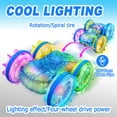 thumbnail image 3 of Fesfesfes Double-Mode Stunt Remote Control Stunt ,360° Barrel Roll Truck with Color-Adaptive LED System Stunt Flip Bucket Remote Control Car Blue, 3 of 4