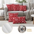 thumbnail image 6 of Christmas Red Outdoor Waterproof Pillow Covers, Winter Snowflakes Xmas New Year Decorative Square Throw Pillowcase Sofa Cushion Sham for Patio/Couch/Chair, 24"x24" 2 Pack, 6 of 8