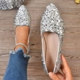 thumbnail image 3 of Xucatan Women's Sparkly Evening Flats, Sequin Embellished Pointed Toe Slip On, Formal Glitter Ballet Flat Shoes, Elegant Party Wedding Dressy Footwear for Women Gift, 3 of 10