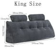 thumbnail image 4 of TOPCHANCES Headboard Reading Pillow with Pocket, King Size Triangular Wedge Bedside Backrest Support Cushion with Detachable Neck Roll Pillows, Grey, 76x8x20 Inches, 4 of 18