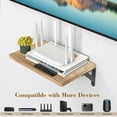 thumbnail image 3 of Projector Shelf, Projector Wall Mount Floating Shelf, Projector Mount Floating Shelves, Rustic Wood Shelves 2pcs with Cable Ties-Oak, 3 of 7