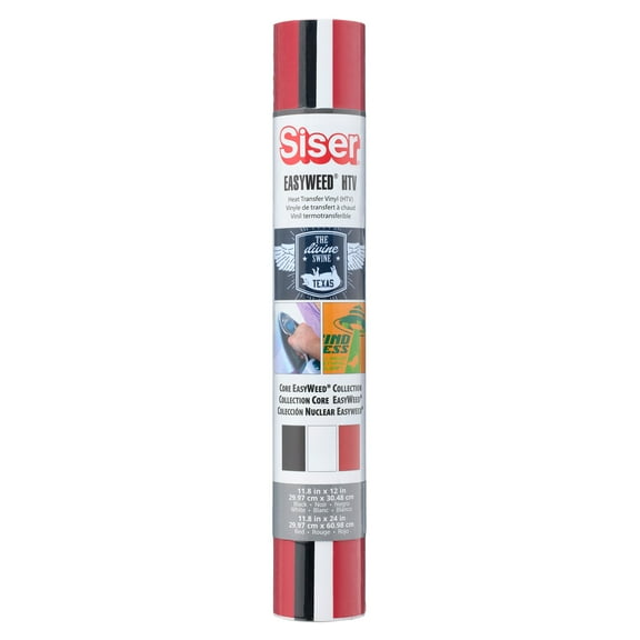Siser Easyweed Heat Transfer Vinyl Sampler, Red, White & Black, 8 Packs: 3 ct. (24 total)